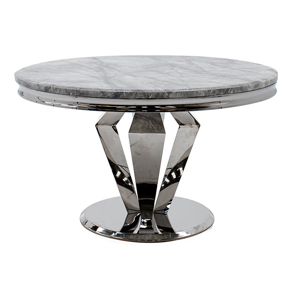 Arturo Round Dining Table - Grey 1300 with 6 chairs