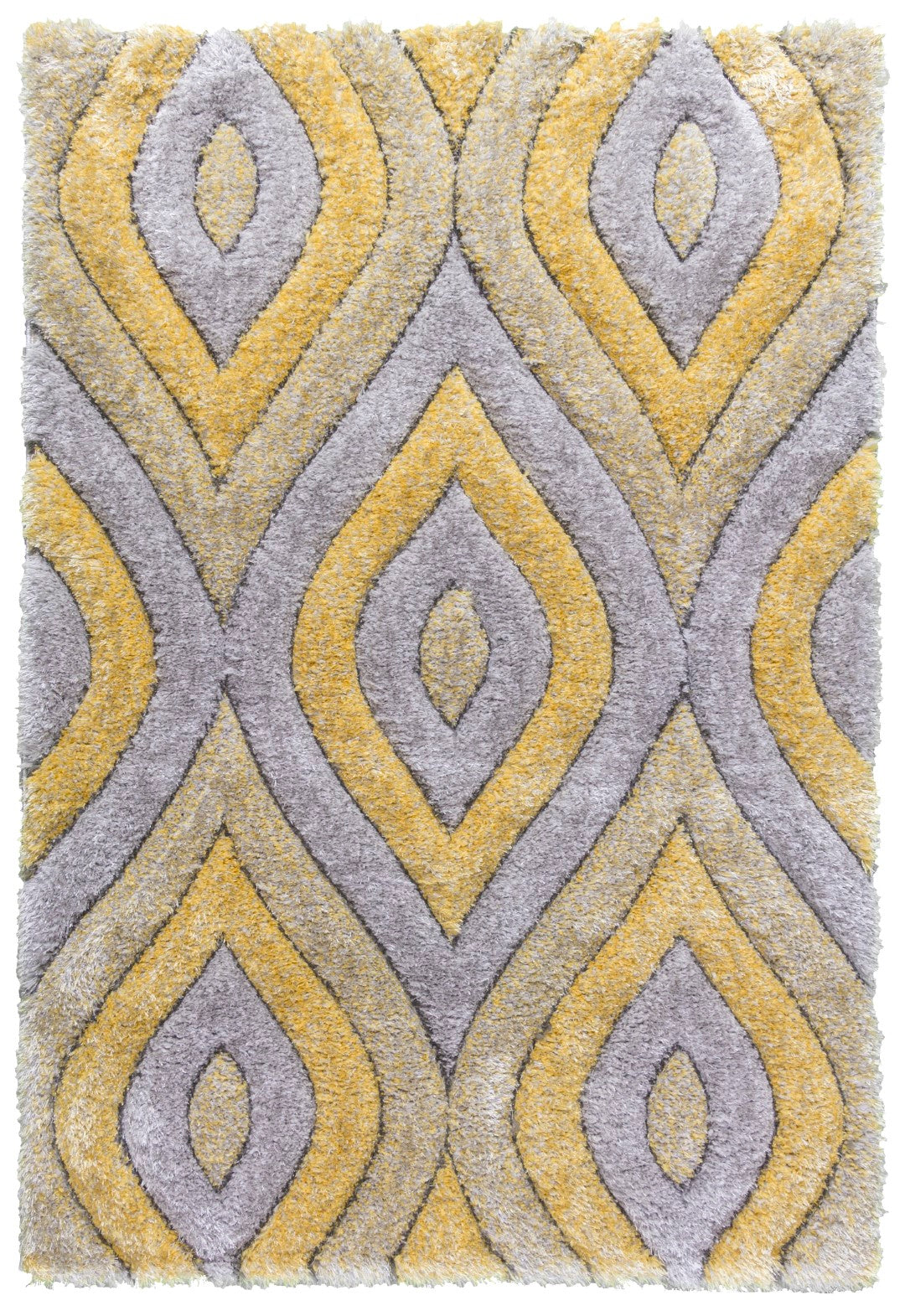 LUXUS TEARDROP RUG GREY/YELLOW