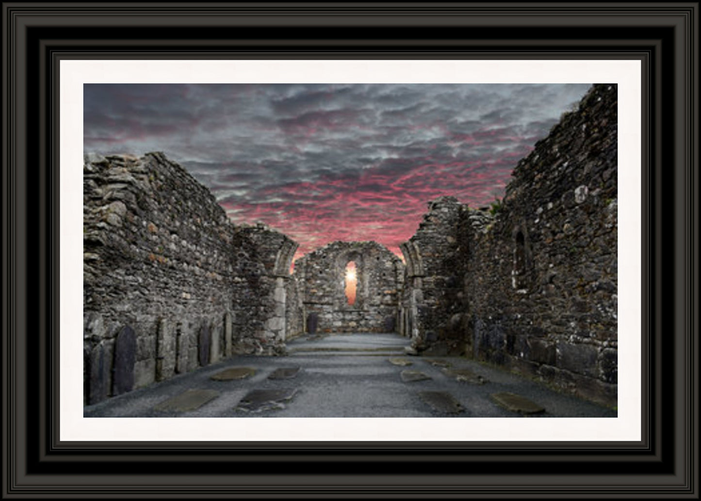 Monastic Cemetry of Glendalough Sunset in the WIcklow mountains (Frame: 2051 Grade 2)