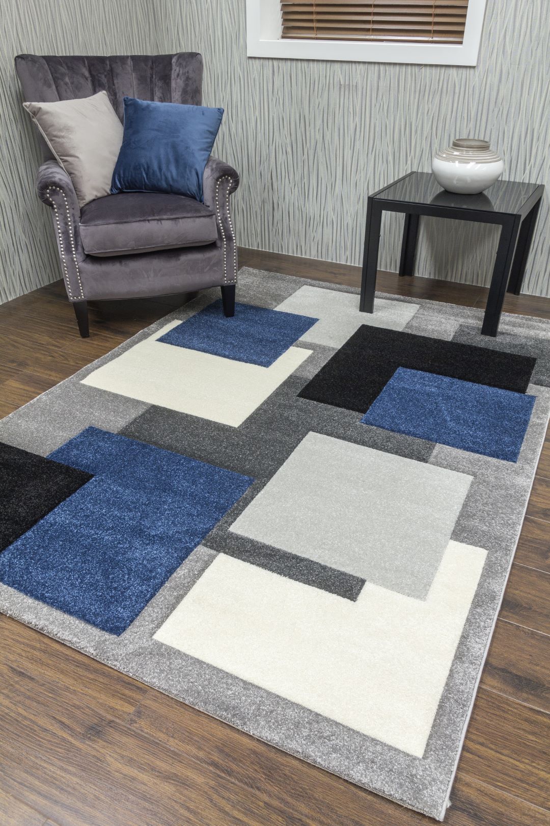 TEMPO MODERN SQUARES GREY/NAVY