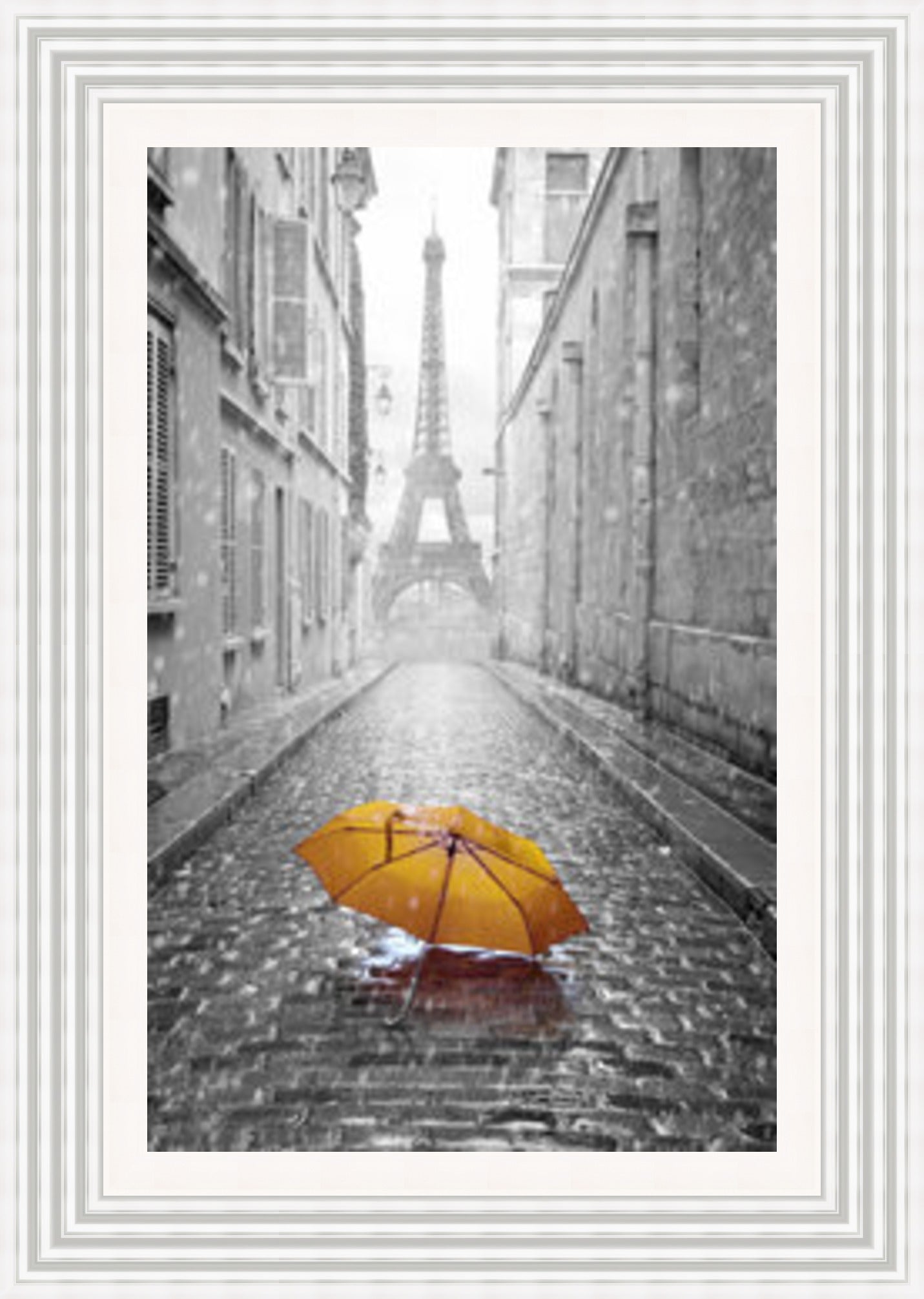 Eiffel Tower with Yellow Umbrella