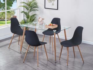 Milana Dining Set Black (4 Chairs)