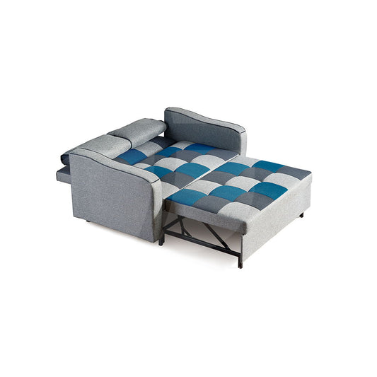 Aspen Sofa Bed - teal grey patchwork