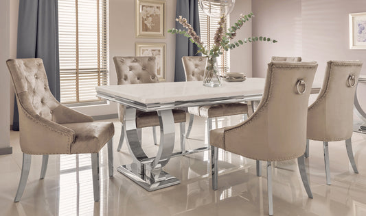 Arianna Dining Table - 2000 Cream with 6 chairs