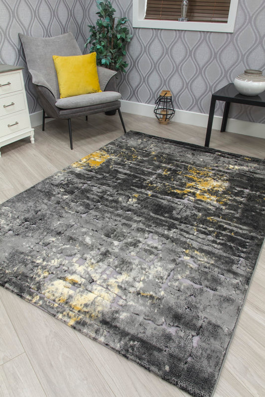 BELLINI MIRAGE RUG...DARK GREY YELLOW