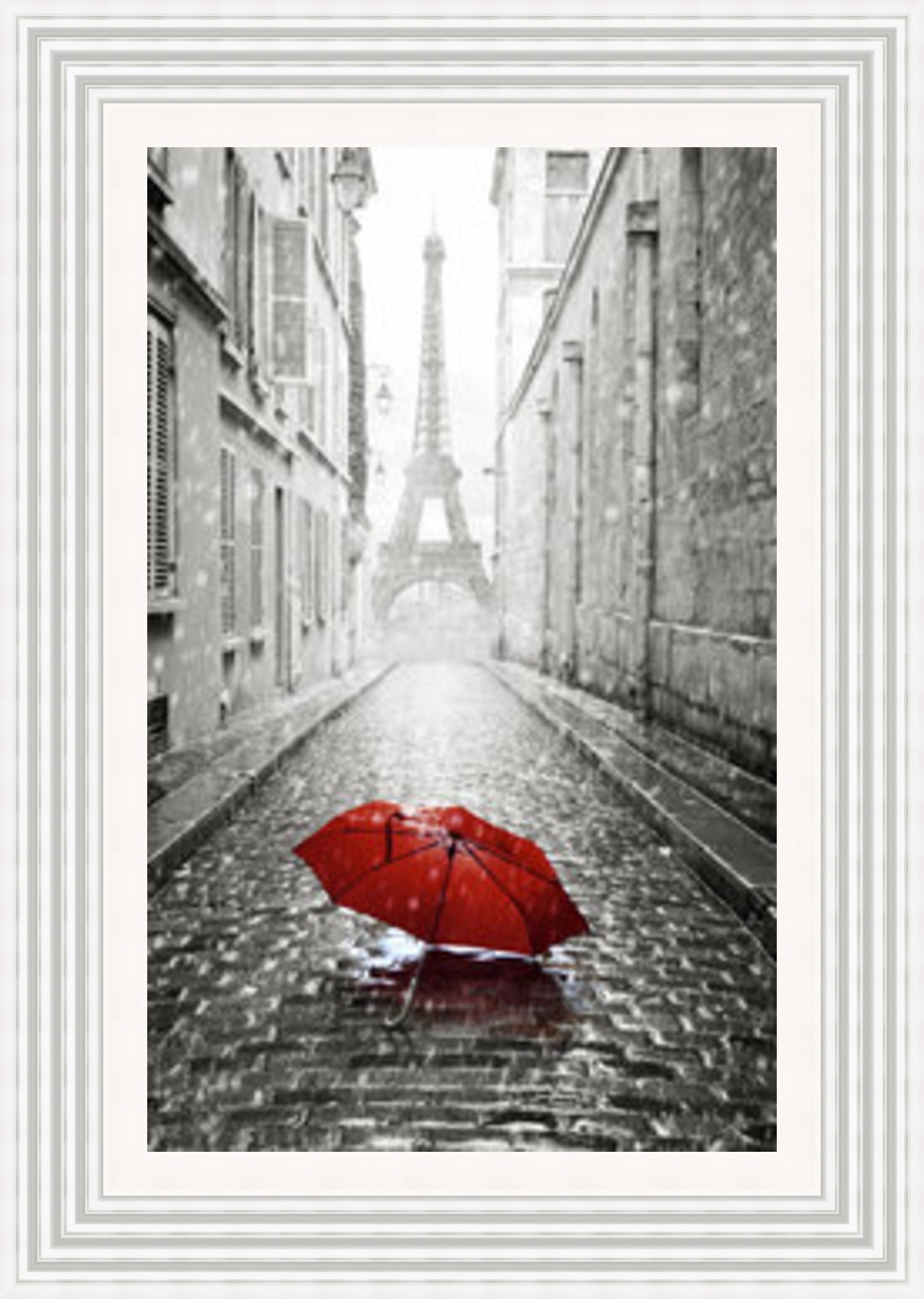 Eiffel Tower with Red Umbrella