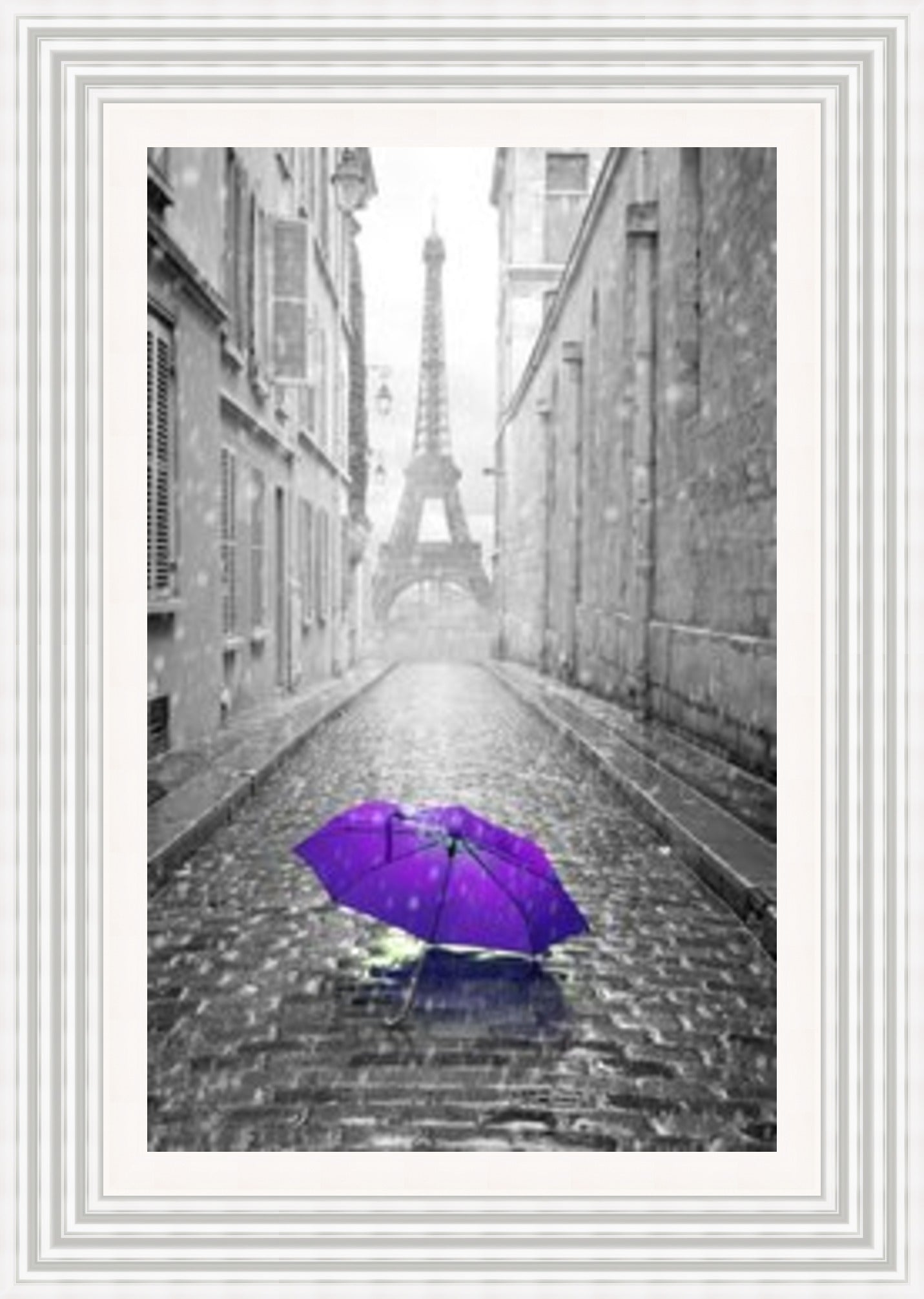 Eiffel Tower with Purple Umbrella