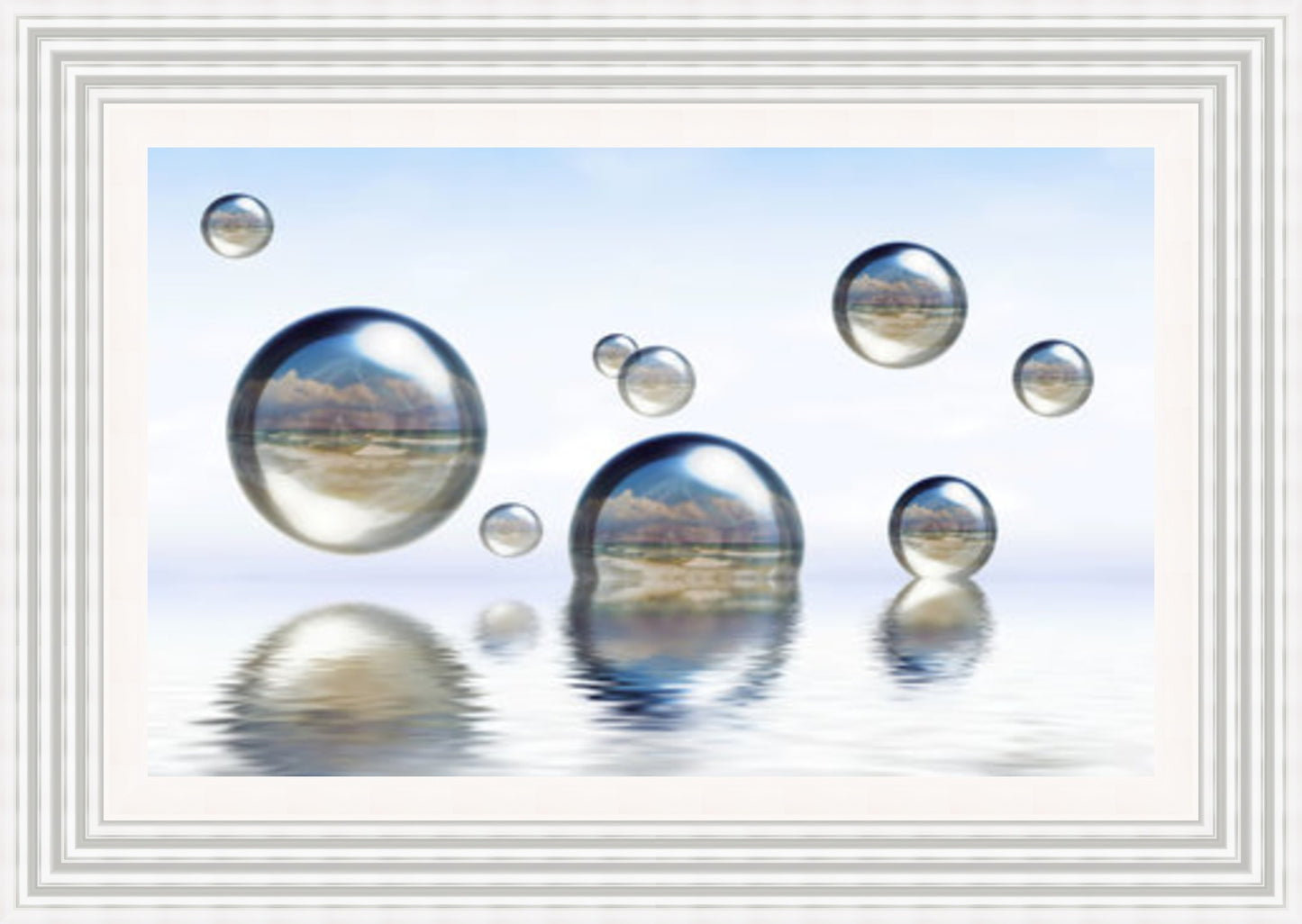 Glassy Spheres floating on the Water