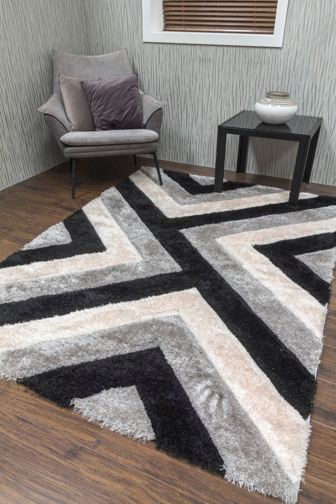 LUXUS CASCADE RUG GREY