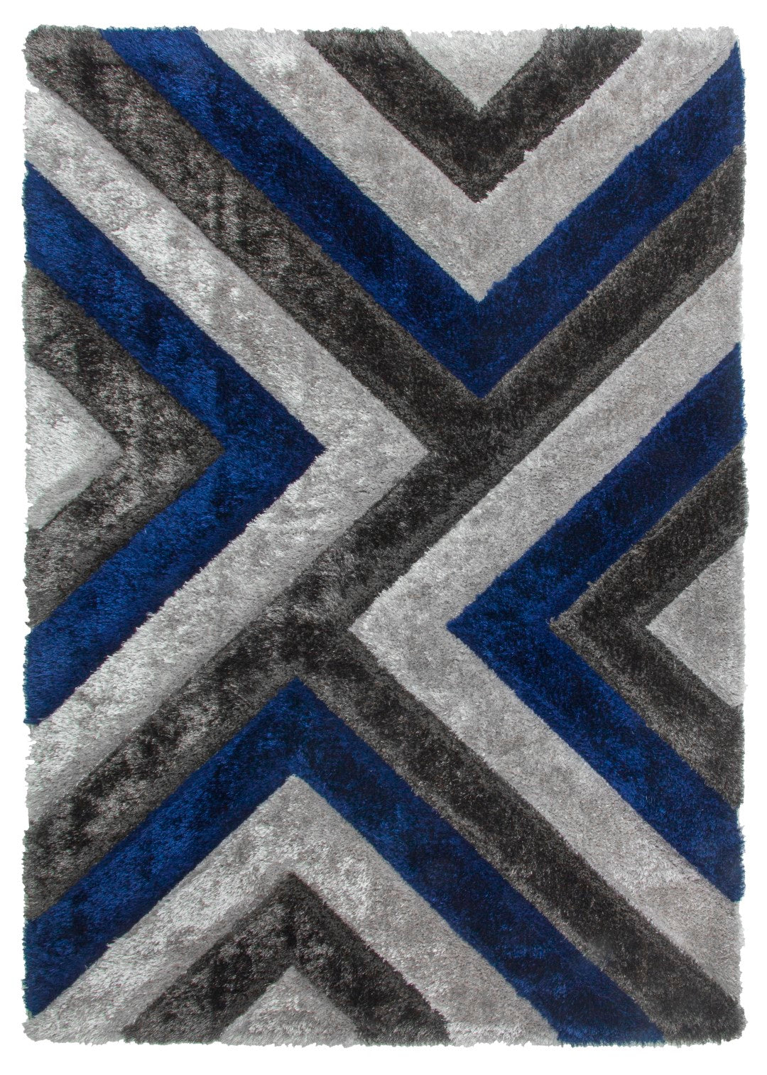 LUXUS CASCADE RUG GREY/NAVY