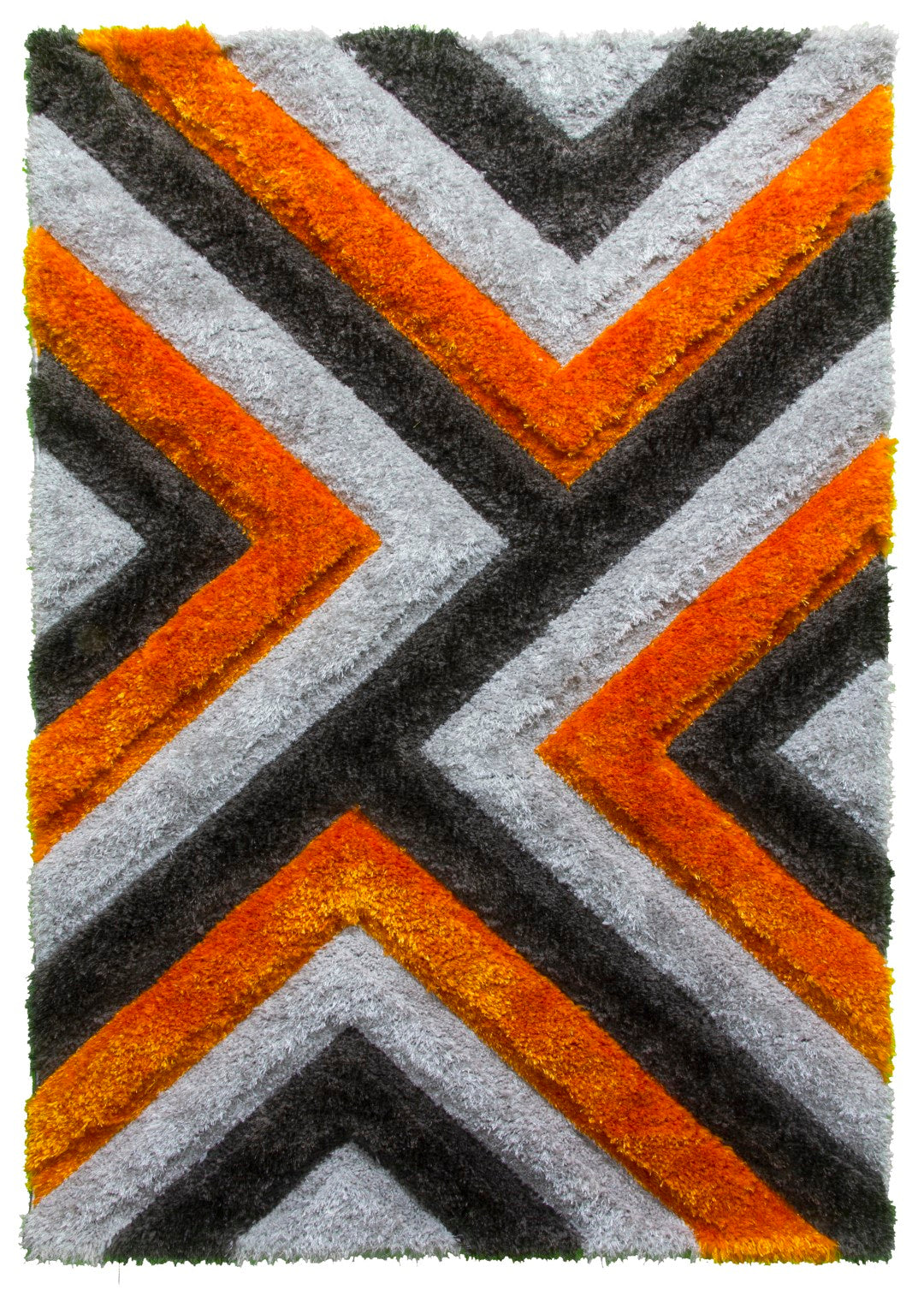 LUXUS CASCADE RUG GREY/ORANGE