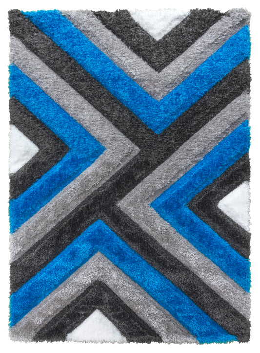 LUXUS CASCADE RUG GREY/TEAL