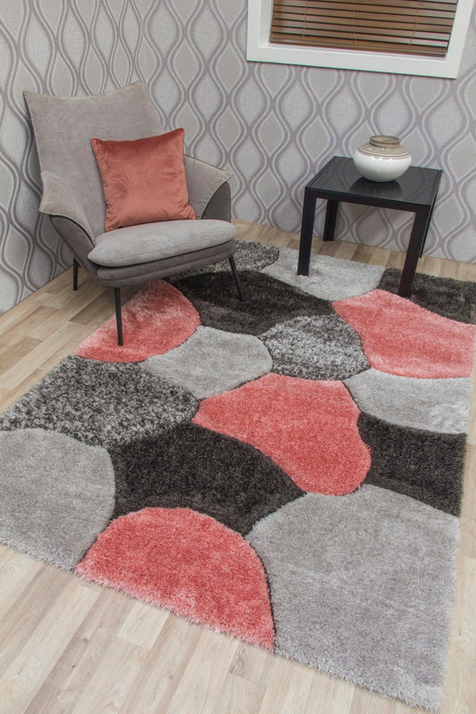 LUXUS STONES RUG MULTI PINK