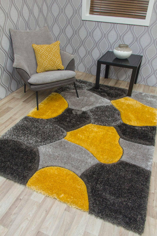 LUXUS STONES RUG MULTI YELLOW