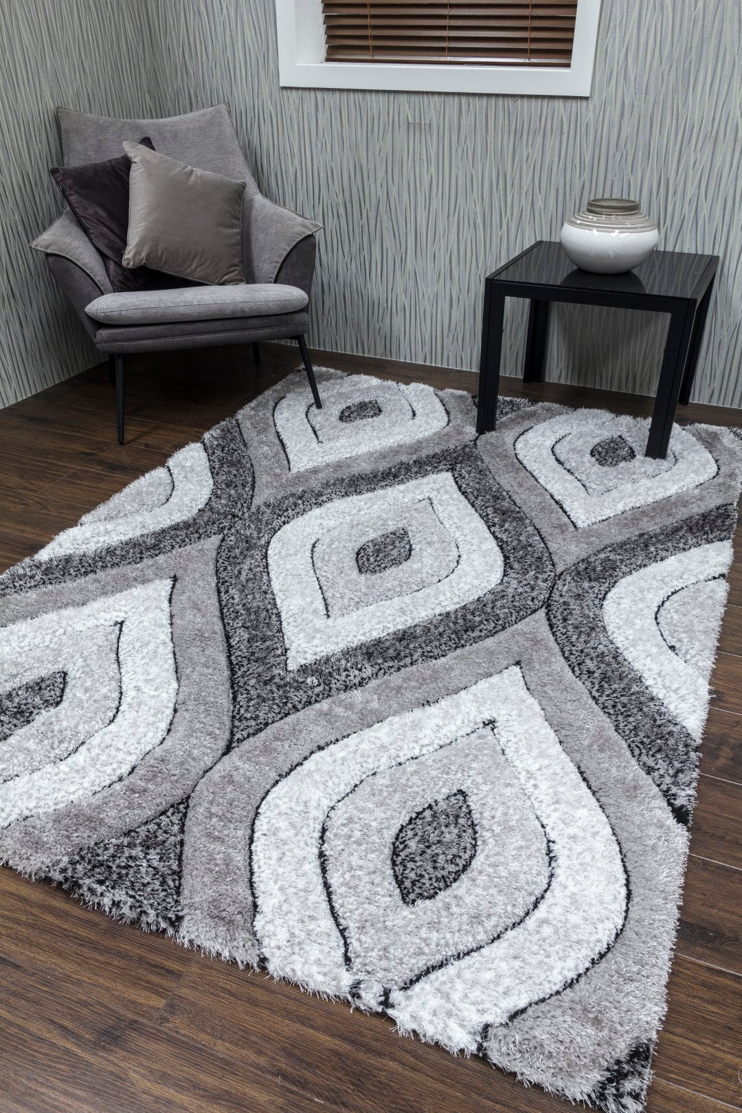 LUXUS TEARDROP RUG GREY