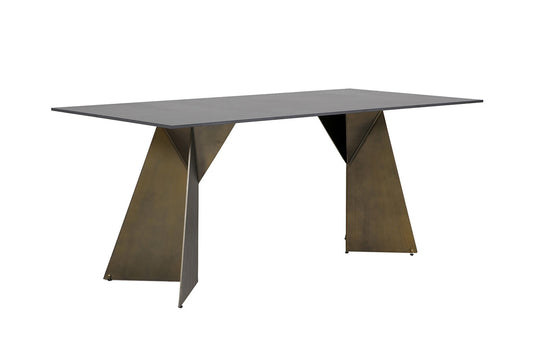 Osiris Dining Table 1800 - Stone Golden Black