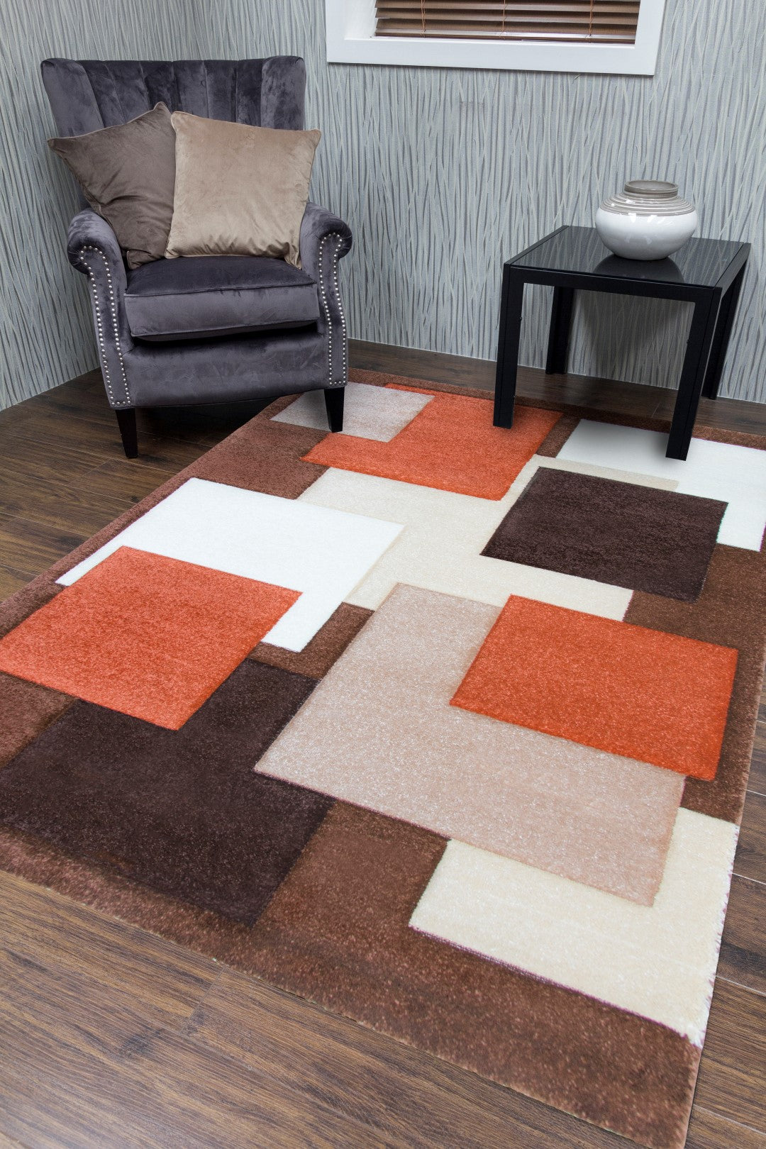 TEMPO MODERN SQUARES BROWN/TERRACOTTA