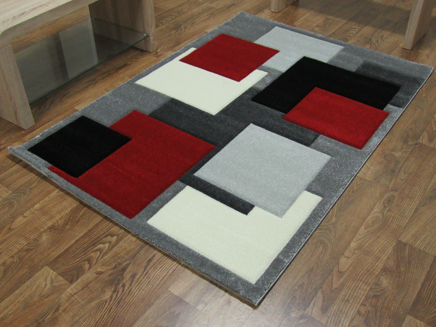 TEMPO MODERN SQUARES GREY/RED