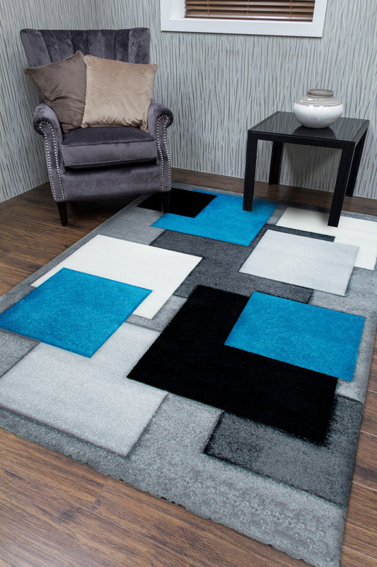 TEMPO MODERN SQUARES GREY/TEAL