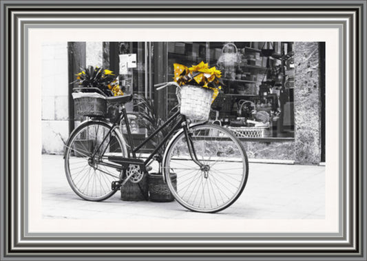 Vintage Bicycle with Flowers (Yellow)