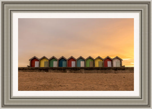 Beach huts, Blyth beach at sunset (Frame: 2281 Grade 2)