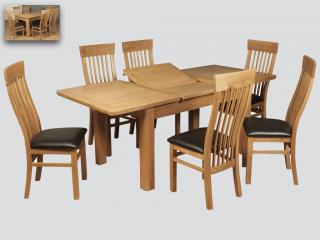 Treviso 140cm Butterfly Extension Dining Set (6 Chairs)