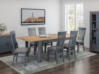 Treviso Midnight Blue 6' Extension Dining Set (6 Chairs)
