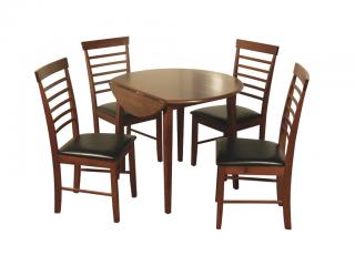 Hanover dark round dropleaf set 4 chairs