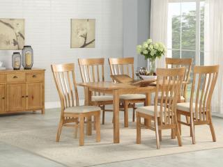 Kilmore Oak 4x2.5 ext set 4 chairs