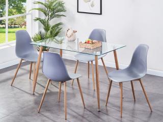 Milana Dining Set grey  (4 Chairs)