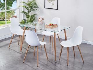 Milana Dining Set white  (4 Chairs)
