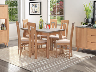 Rimini Concrete 120cm Fixed Dining Set 4 chairs